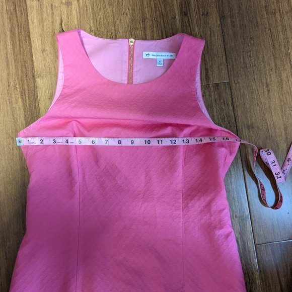 Southern Tide Pink Shift Dress with Scalloped Hem - Picture 10 of 12